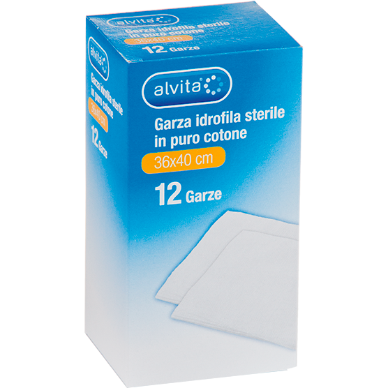 Garza idrofila sterile in puro cotone 36 x 40cm Compresse garza idrofila sterile in puro cotone (36x40)