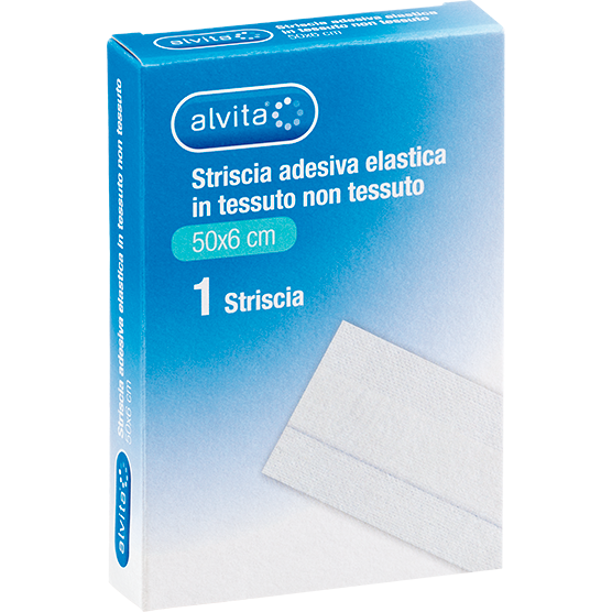 Striscia adesiva elastica in TNT 50 x 6cm Striscia adesiva elastica in tessuto non tessuto (50x6)