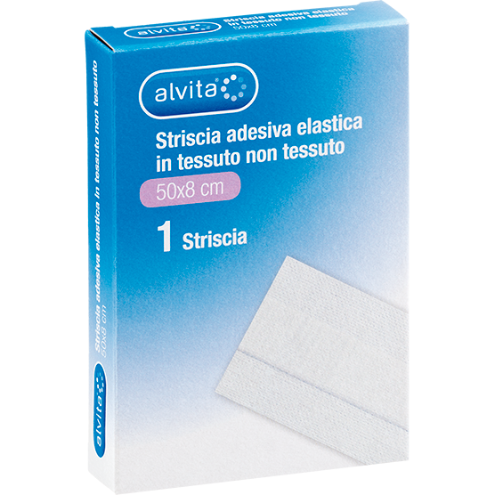 Striscia adesiva elastica in TNT 50 x 8cm Striscia adesiva elastica in tessuto non tessuto (50x8)